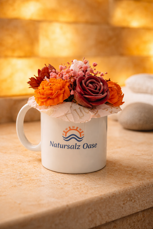 Entspannungs-Set  für Körper & Seele- Salzlicht & Blütenruhe "Pinora"