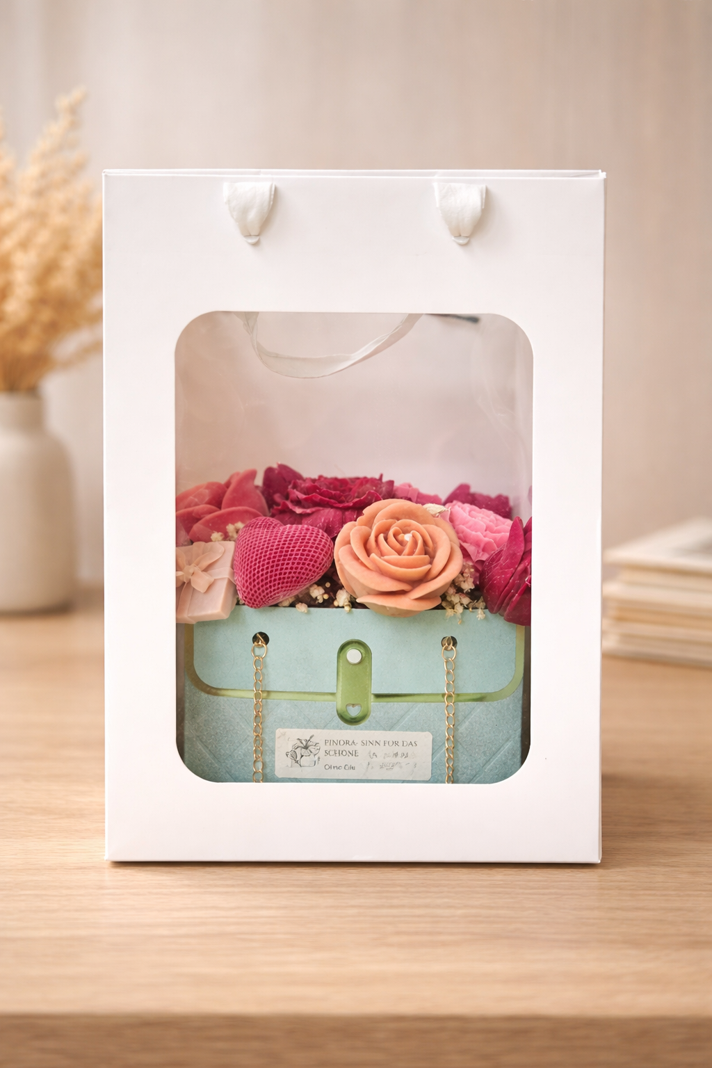 PINORA Blütenwelten-Rosalia/Kerzenblumen Geschenkbox (handgefertigt)