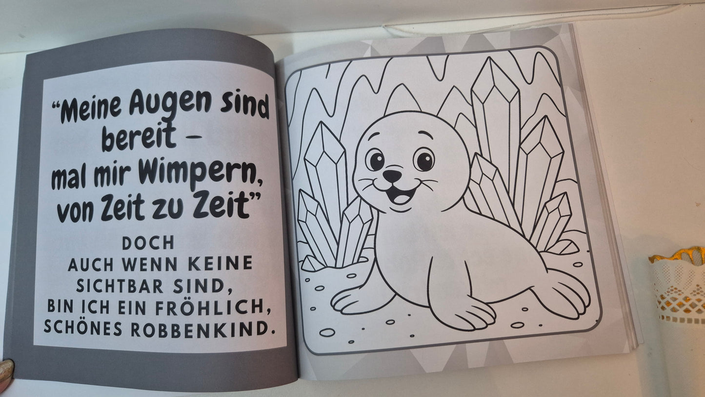 Pinnipedia auf Salzreisen  -  Malbuch mit Reimen (erweiterte Ausgabe)